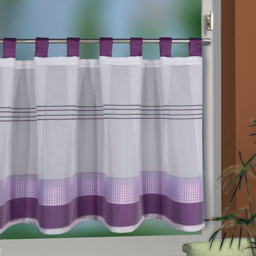 Schlaufenpanneau „Nanette“ - Scheibengardine von Albani: Violett / 45x140cm Farbe: Violett Größe (HxB): 45x140cm