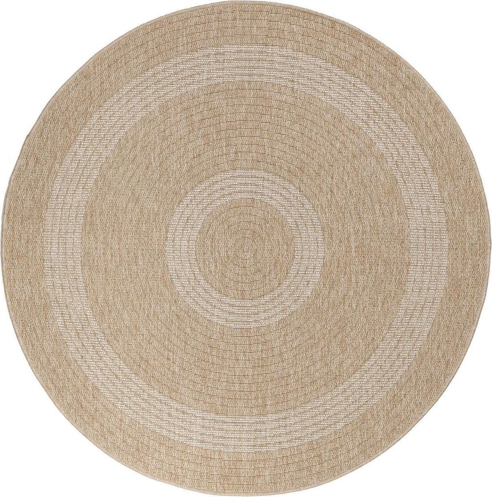 Outdoor Teppich COMILLA Beige 80 cm Rund