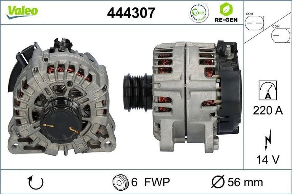 Alternateur VALEO RE-GEN AT 444307 pour sièges chauffants de voiture