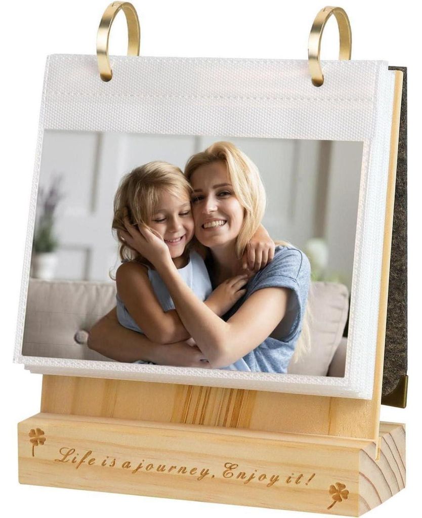 Einsteckalbum Holz 10x15 cm für 60 Fotos Schreibtisch Produktbild 