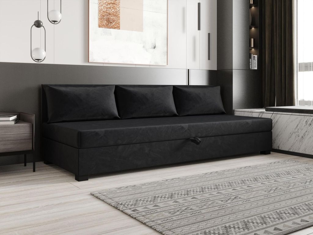 Einzelbett 100x195 ZAJDA BIZ 2 mit Stauraum - Graphit
