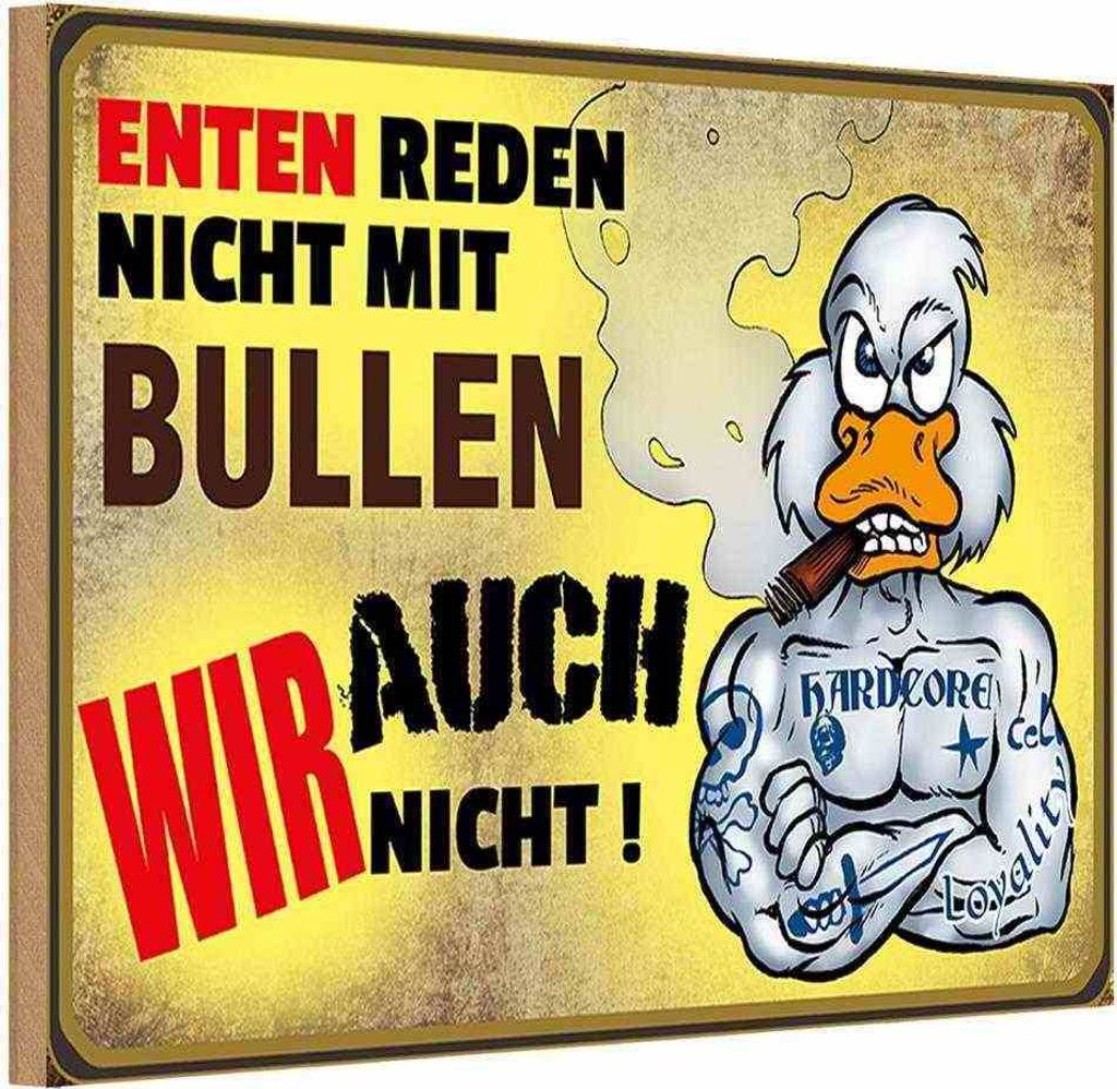 vianmo Holzschild 20x30 cm Enten reden nicht mit Bullen Dekoration
