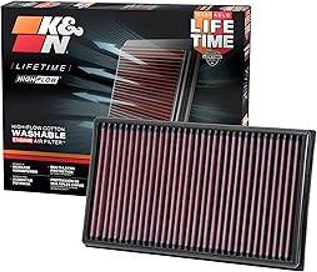K&N Motorluftfilter 33-3005: Hochleistung, Abwaschbar, Ersatzfilter, Erhöhte Leistung, 2012-2024 (Golf, Tiguan, Passat, Polo, A3, Q2, S3, TT, Atec...