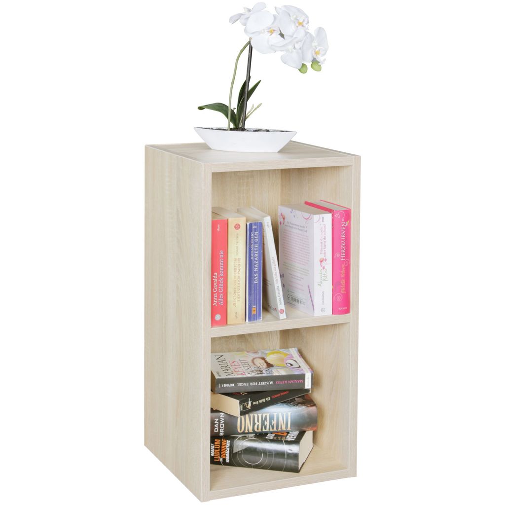 WOHNLING Standregal WL5.176 Holz 30x60x30 cm Modern Sonoma Regal Klein Wandregal Ablageregal Schmal Kleines Bücherregal 2 Ablagefächer Schmales