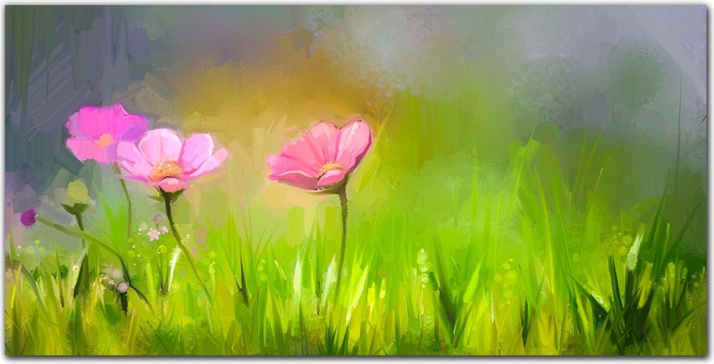 Coloray Küchenrückwand 120x60 Spritzschutz aus Glas - Natur Blumen