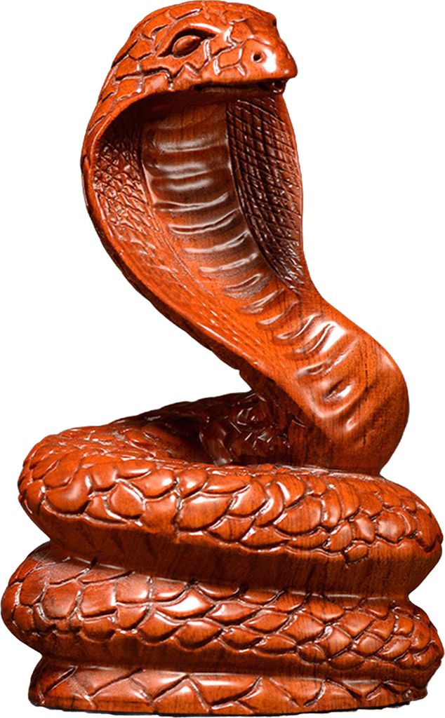 Schlangenstatue aus Holz, Chinesisches Neujahr 2025, Feng Shui, Sternzeichen-Tierfigur, kleine realistische Schlangenskulptur für die Schreibtisch...