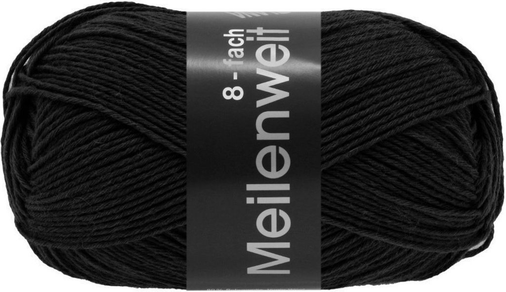 Lana Grossa - Meilenweit 8-fach 150g 9558 schwarz Produktbild 