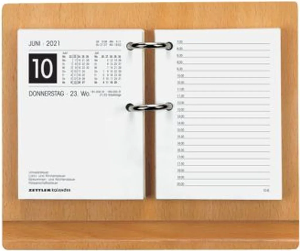 Support de calendrier en bois de hêtre clair 18,5 x 15,5 cm sans bloc