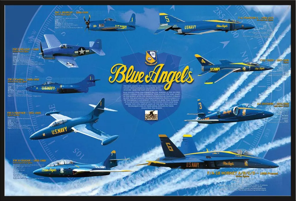 Poster Blue Angels cadre interchangeable Shinsuke noir vitre acrylique