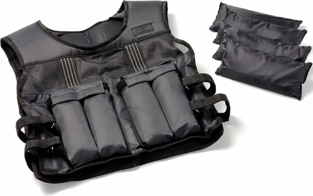 Gewichtsweste 10Kg - 15Kg verstellbar, mit Reflektoren, Trainingsweste