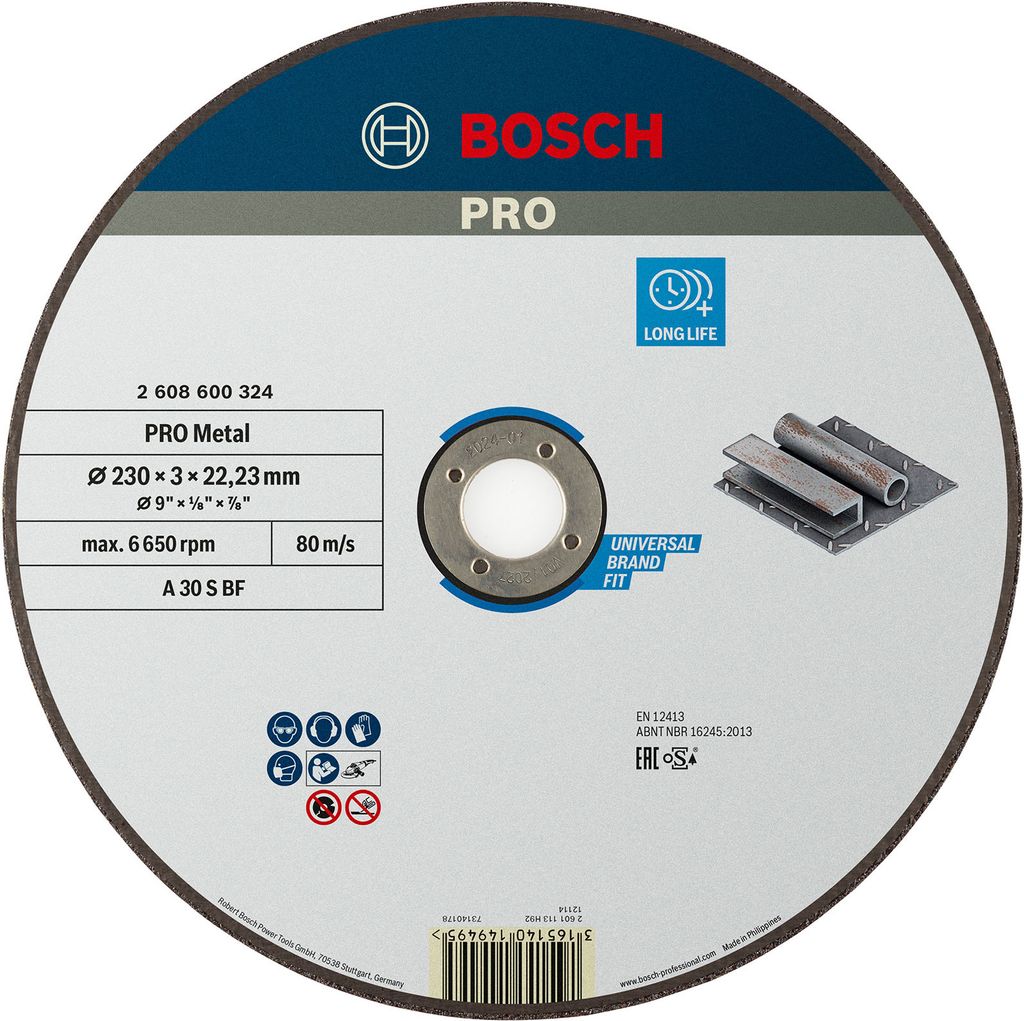 Disque à tronçonner aggloméré PRO métal 230x3x22,23mm - Image du produit 