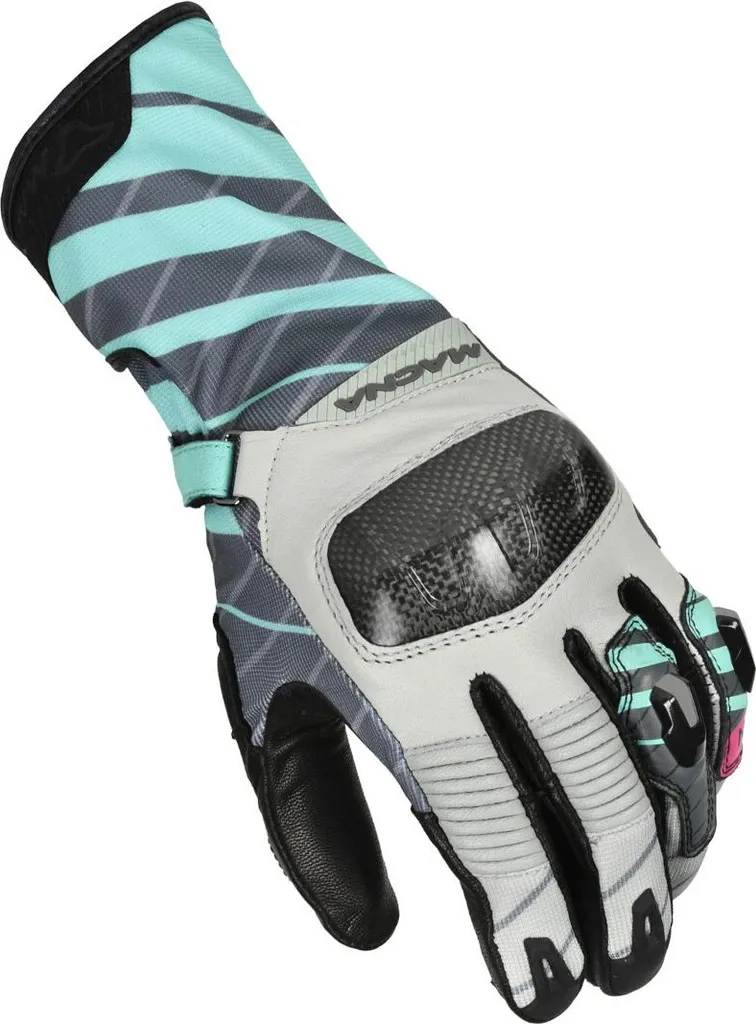 Gants moto Macna Krown perforés pour femme Noir Vert Taille L Été