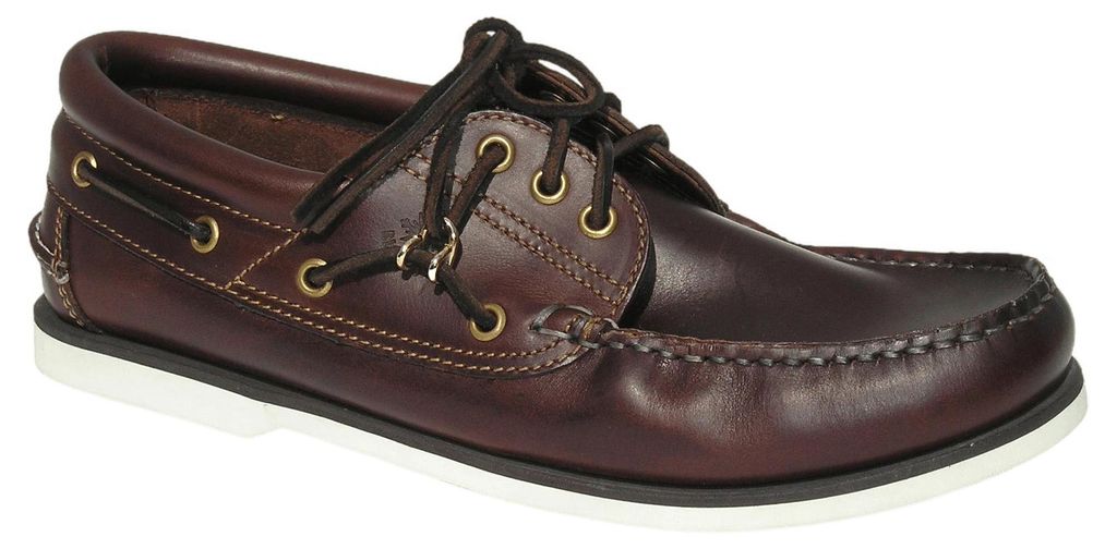 BluePort Comfort Segelschuh – weisse Sohle, Braun 46