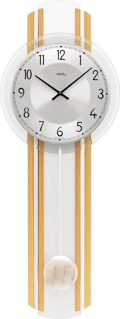 Horloge murale silencieuse AMS 01-7473 avec cadran à haute visibilité