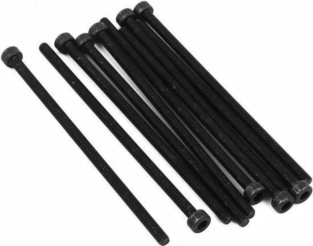 Allecto is a brand name, so I will remove it. Here is the cleaned title:Volledig Draad Hex Socket Hoofd Knurled Cap Schroef Bout Zwart 10 st. - M3x...
