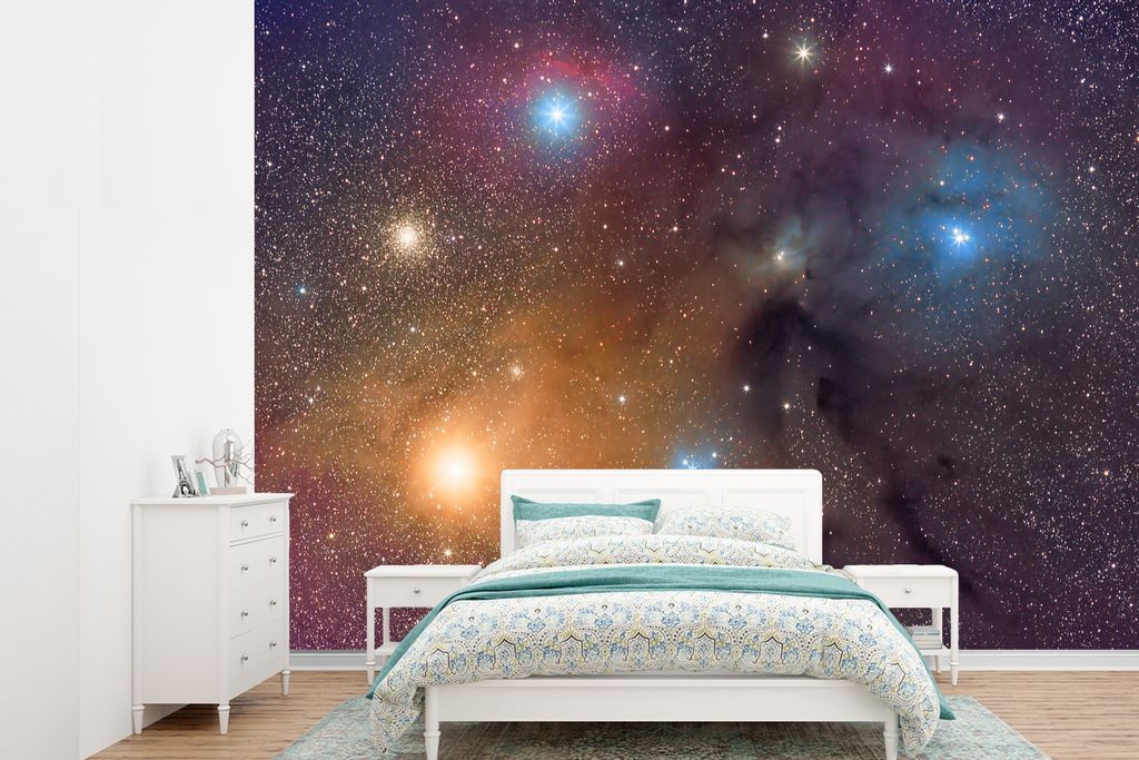 MuchoWow Fototapete für Wohnzimmer oder Schlafzimmer Wandtapete Vinyl Motivtapete Universum - Sterne - Farben - Jungen - Mädchen - Kinder - 330...