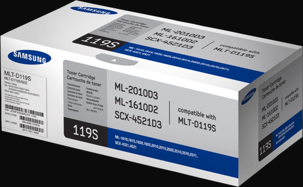 Samsung MLT-D119S Toner Schwarz, 3000 Seiten, Schwarz, 1 Produktbild 