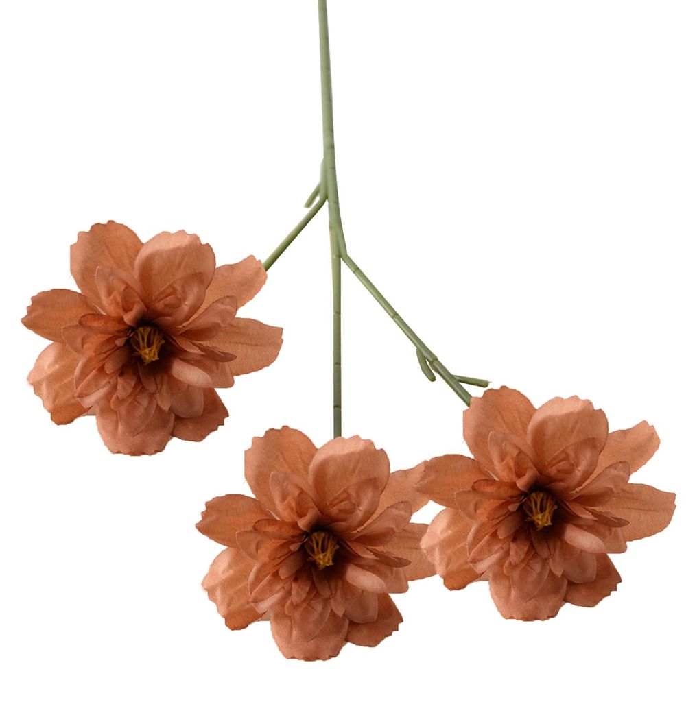 24 Zoll große künstliche Blume mit 3 vollblühenden Köpfen, künstliche Seidenblumenzweige für Vase, Brautstrauß, Heim- und Partydekoration