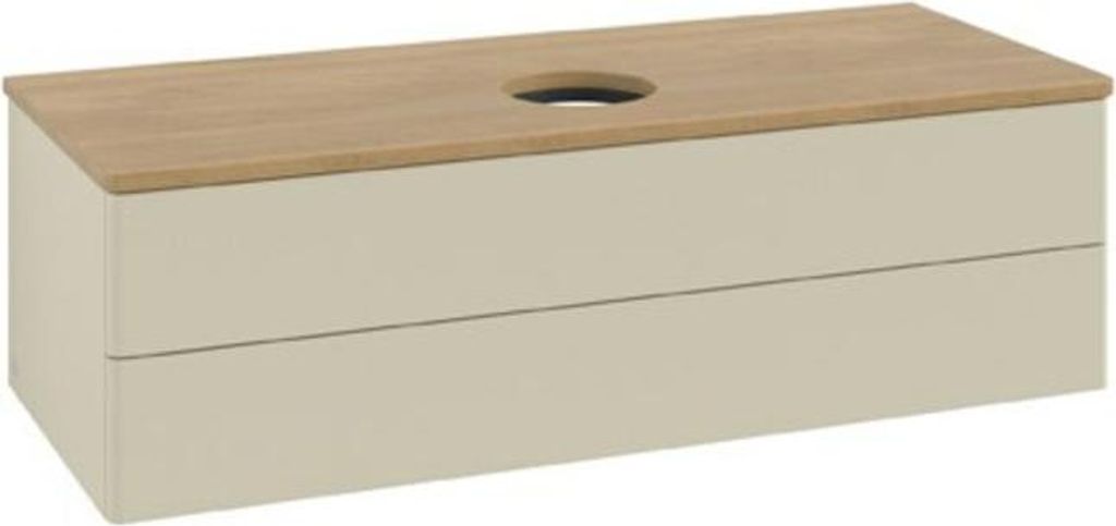 V&B Waschtischunterschrank ohne Frontstruktur Antao 120x36x50cm, WBP hon. Oa, si Gr m Lac
