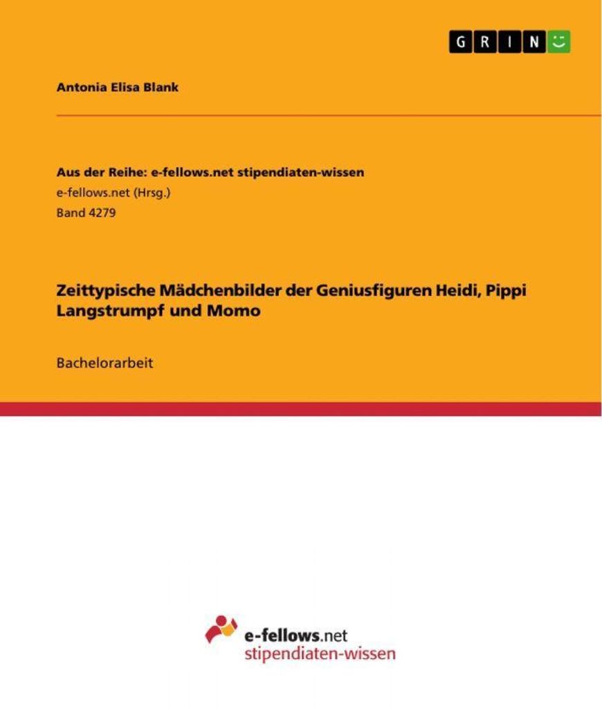 Zeittypische Mädchenbilder der Geniusfiguren Heidi, Pippi Langstrumpf und Momo