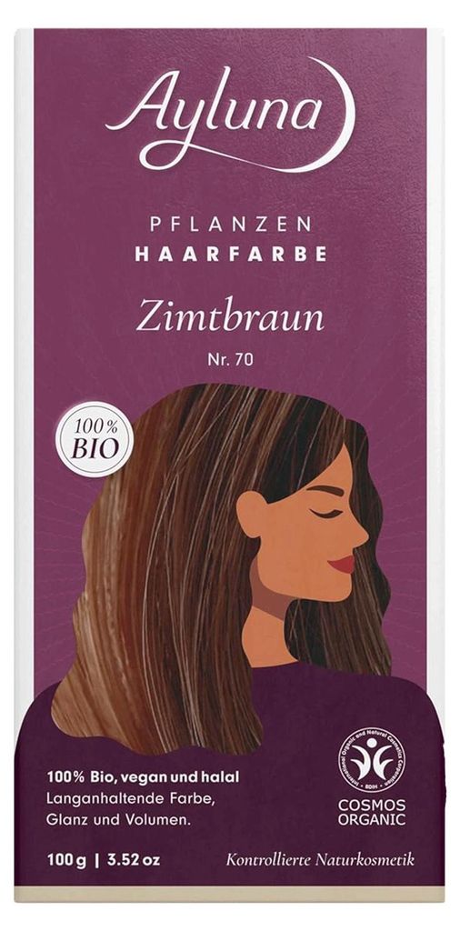 Ayluna Pflanzenhaarfarbe 70 Zimtbraun - 100g Produktbild 