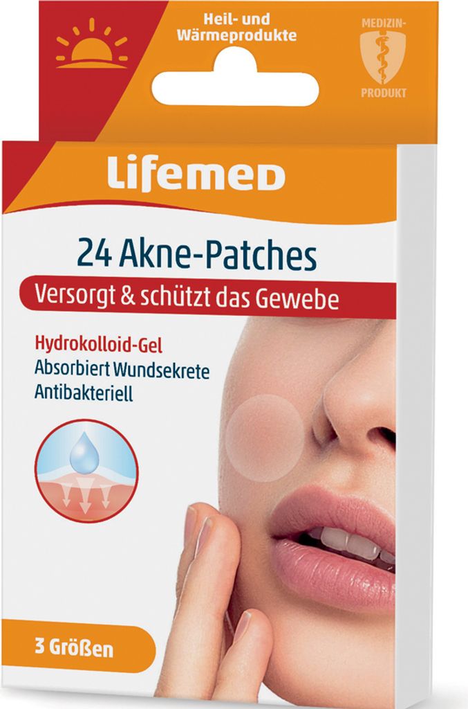Lifemed Akne-Patches transparent 3 Größen 24 Stück Produktbild 