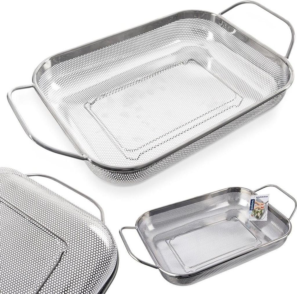 Küchensieb, Grillschale aus Stahl, ANETT 43x25x9cm ORION Produktbild 