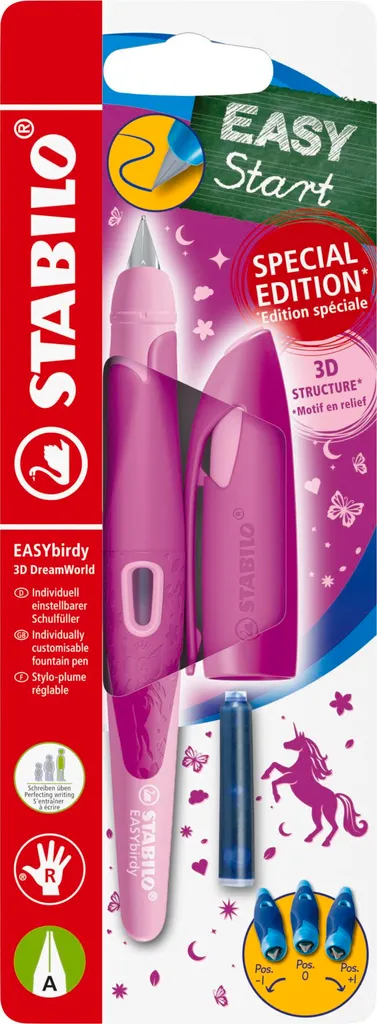 Penna Stilografica STABILO EASYbirdy 3D DreamWorld Rosa - Edizione 2024