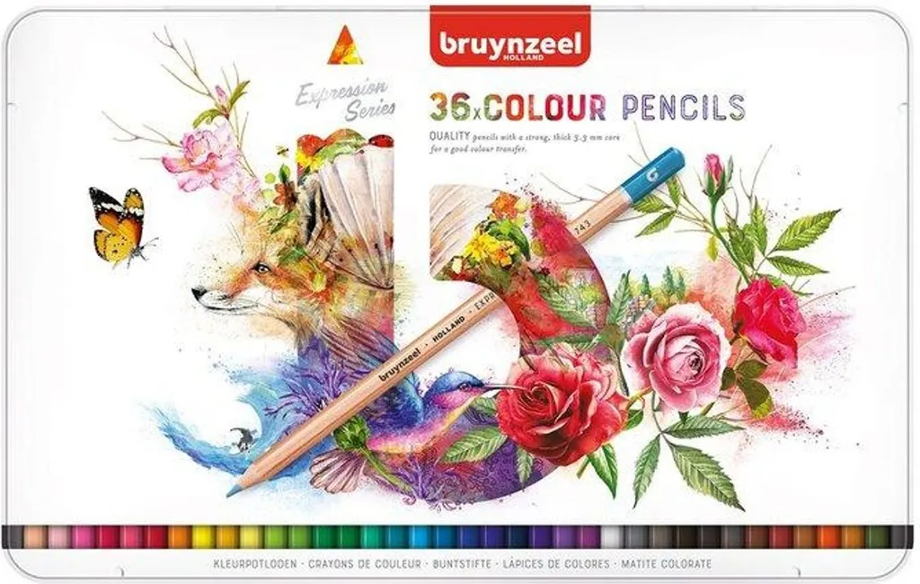 Crayons de couleur Bruynzeel Expression 36 pièces pour coloriage