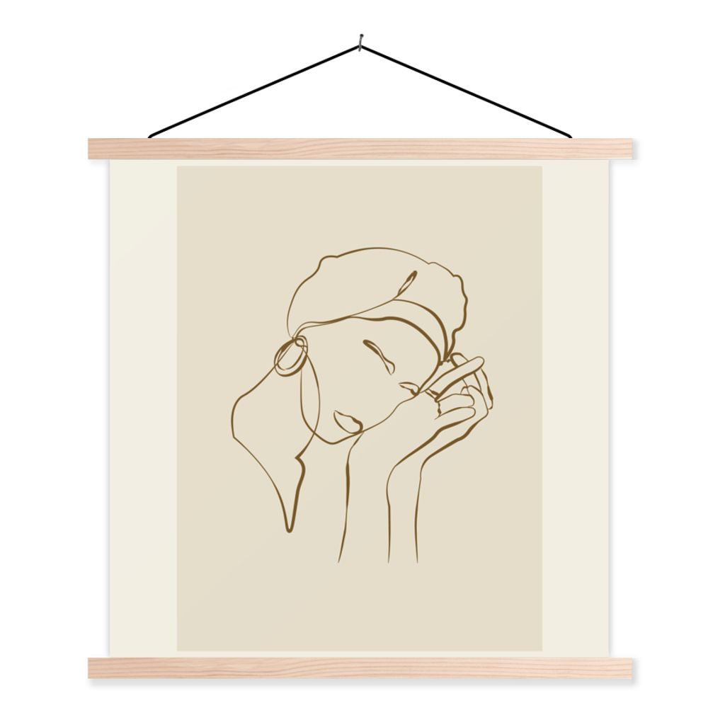 MuchoWow® Textilposter Frau - Linienkunst - Zitate - Text Produktbild 