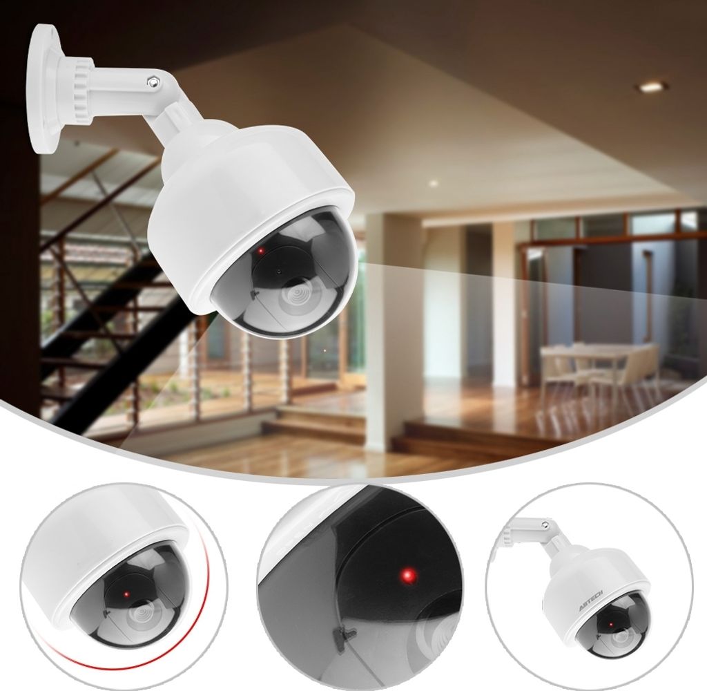 Dummy Sicherheitskamera Kuppel Form Blinken Fake Sicherheitskamera 360 ° Rotation Kamera
