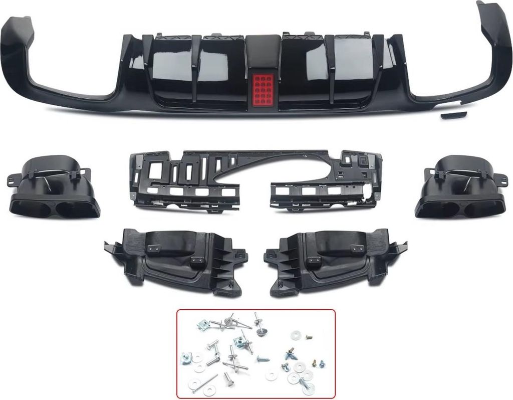 Heckstoßstangen-Diffusorlippe mit Auspuffblenden – für Mercedes E-Klasse W213 E300/E400/AMG E63 (2016–2020) – AMG-Stil – Sportlich &