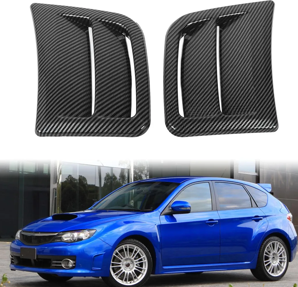 1 coppia di coperture laterali per paraurti anteriore sinistra e destra, flusso d'aria migliorato, look elegante, rivestimento per Impreza WRX STI dal 2008 al 2014, stile fibra di carbonio