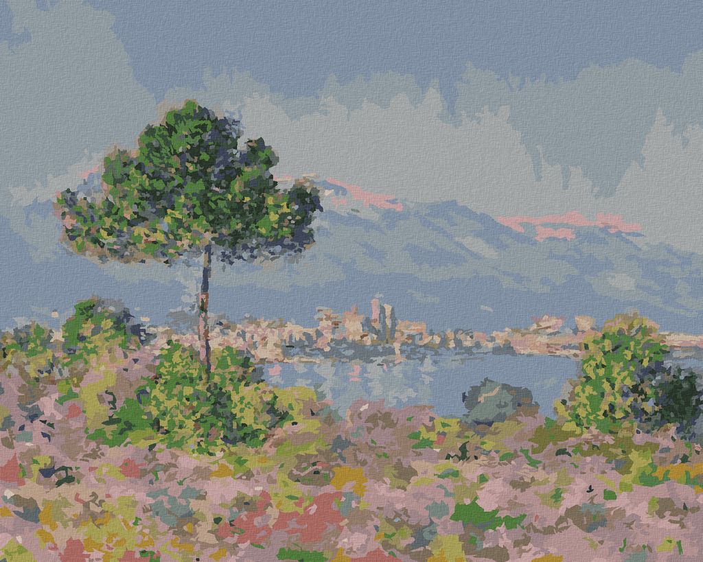Zuty - Malen nach Zahlen - ANTIBES VOM PLATEAU NOTRE-DAME (CLAUDE MONET), 40x50 cm, ohne Keilrahmen