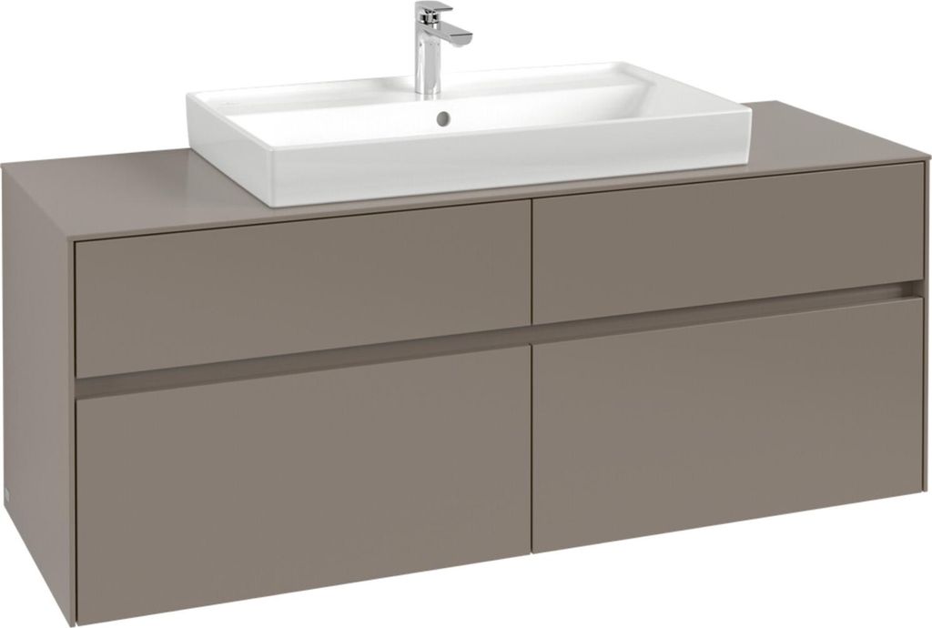 V&B Waschtischunterschrank Collaro 140x54,8x50cm, WT mittig, wine red