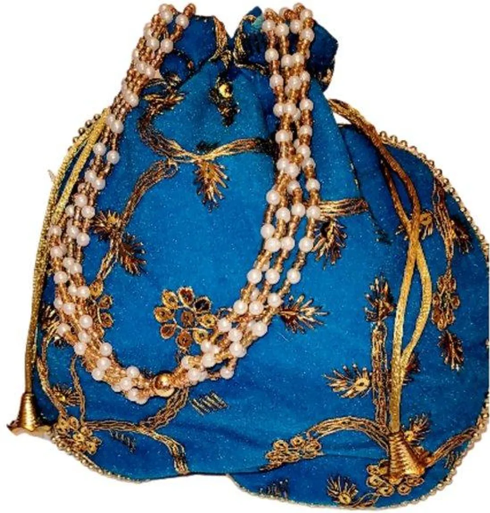 Pochette en soie bleu turquoise contre les rayures - Étui de protection