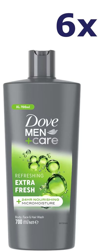 6x Dove Douchegel - 700ml - men care - refreshing extra fresh