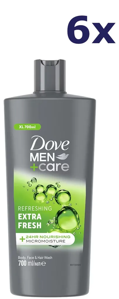 Gel Douche Dove Homme Extra Fresh 700ml : Fraîcheur après Sport Lot 6
