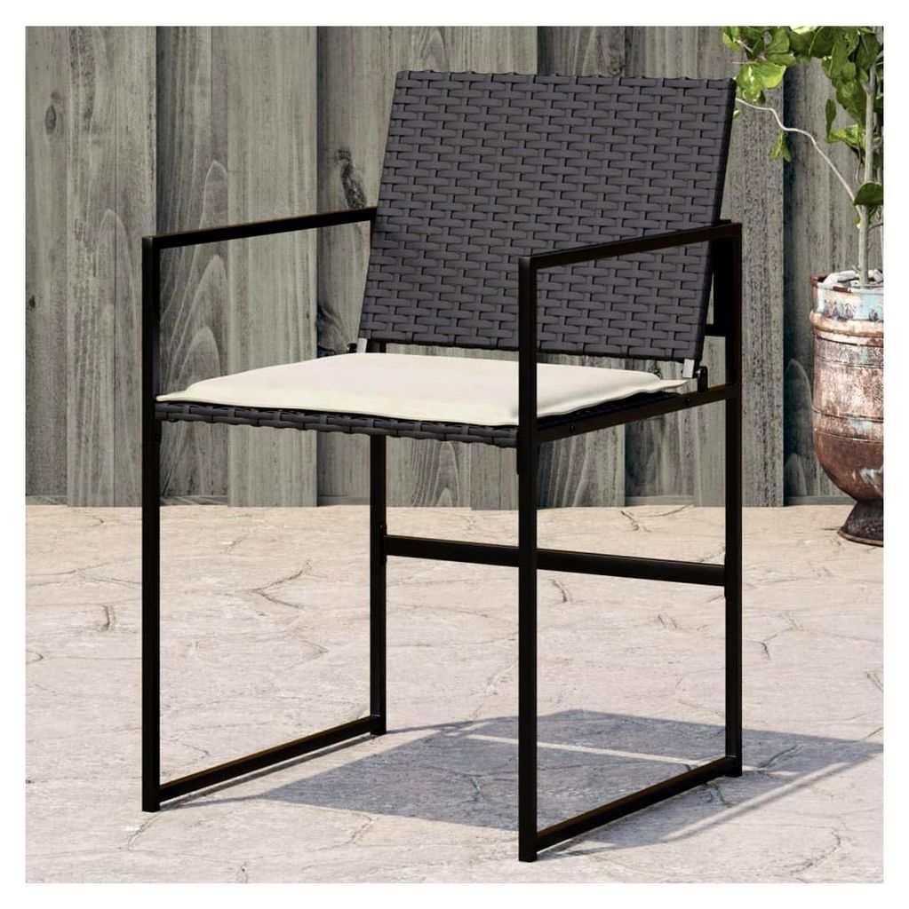 Gartenstuhl aus PE-Rattan Schwarz 50,5x51x81,5 cm - Bequem und UV-beständig