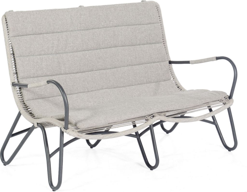 Sonnenpartner Loungesofa Charité silbergrau Relaxsessel Garten-Sofa Alu/Polyrope