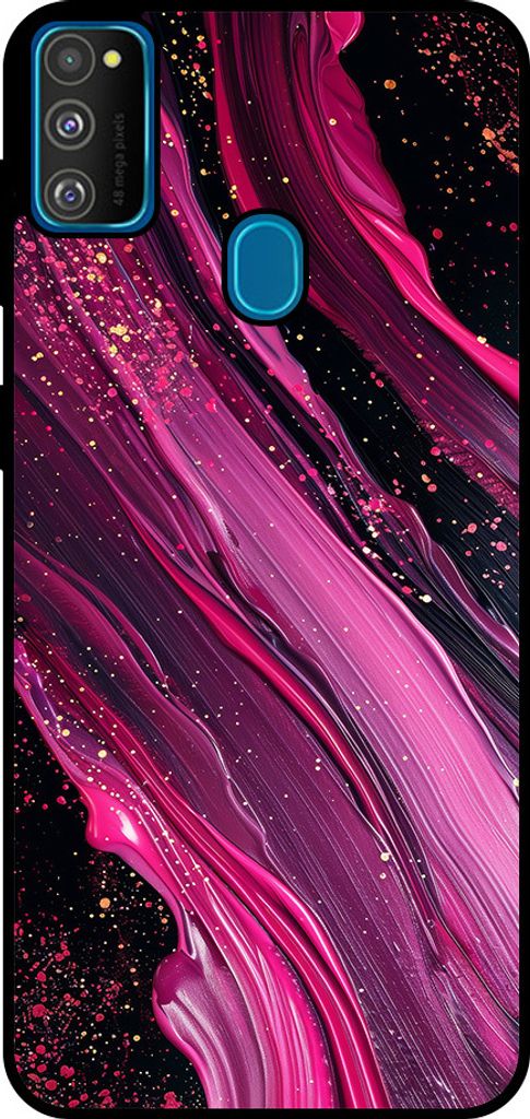 Smartphonica Handytasche Passend für Samsung Galaxy M30s mit Marmordruck - TPU zurück Abdeckung Fall Marmor Design - Lila Rosa
