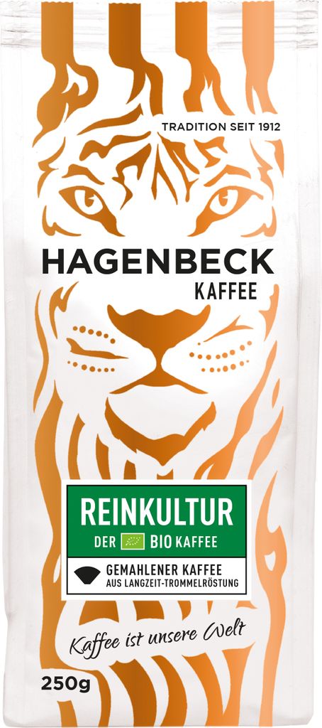 HAGENBECK - Kaffee - Reinkultur - Röstkaffee - Kaffeebohnen gemahlen - 250g - MILD - AROMATISCH