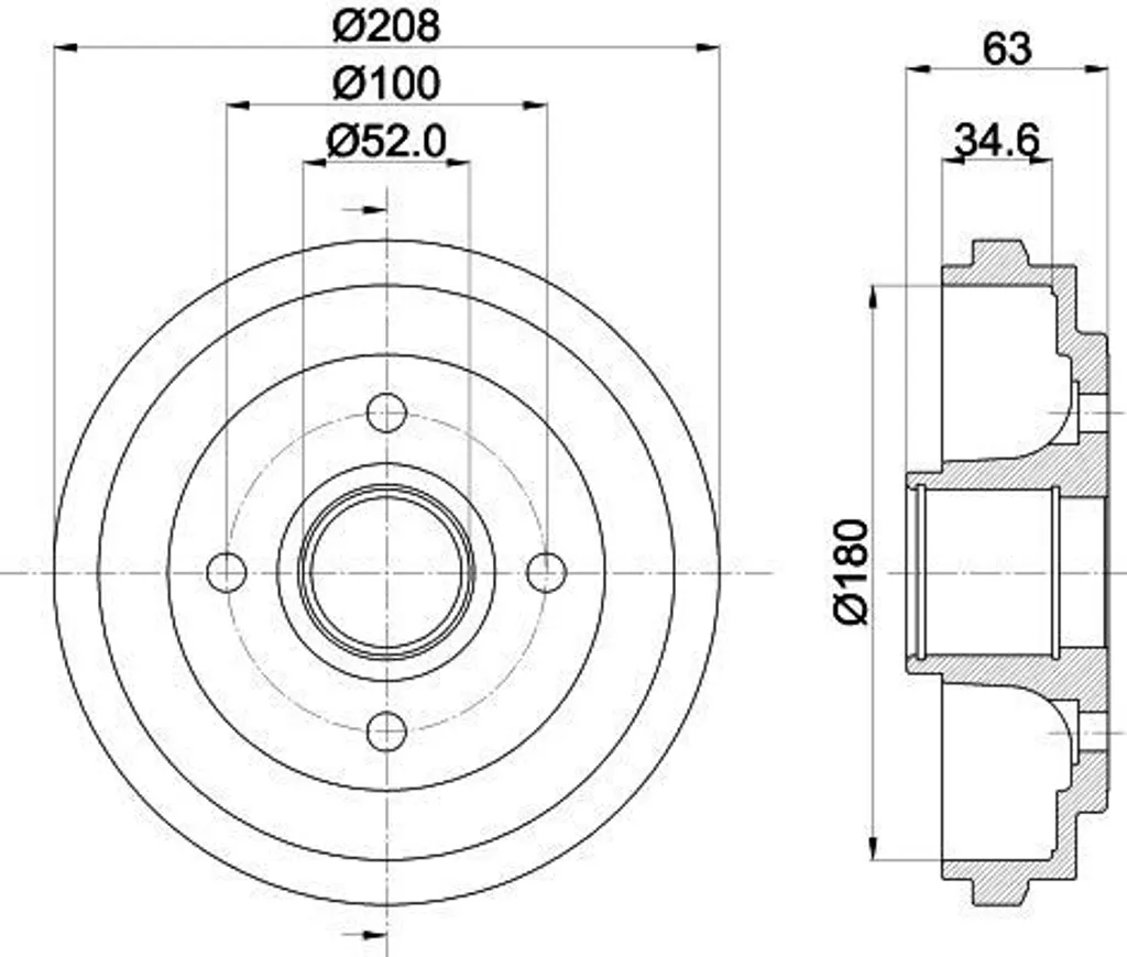 Kit Tambour de frein complet pour entretien Pixo et Agila A - HELLA 8DT