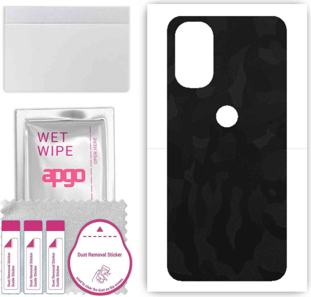 apgo Rückseite Schutzfolie, Skin, kompatibel mit Motorola Moto G31, Hinten Displayschutzfolie aus Vinylfolie, kratzfest, einfache Montage - Schwar...
