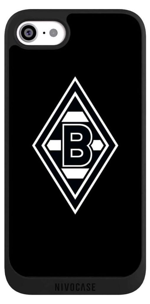 NIVOCASE Handyhülle für Apple iPhone SE (2022) Hülle NIVOpure Case Schwarz Borussia Mönchengladbach Gladbach Wappen