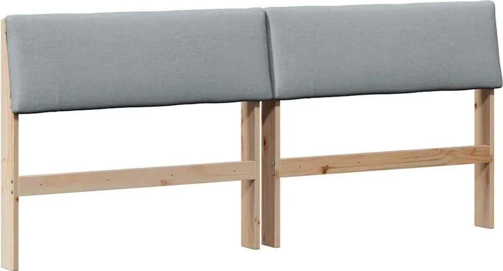 Dosseret de lit rembourré gris 200 cm pour grand lit double en tissu