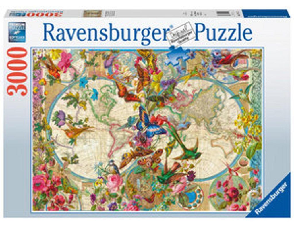 Ravensburger Puzzle Weltkarte mit Schmetterlingen, Immagine del prodotto 