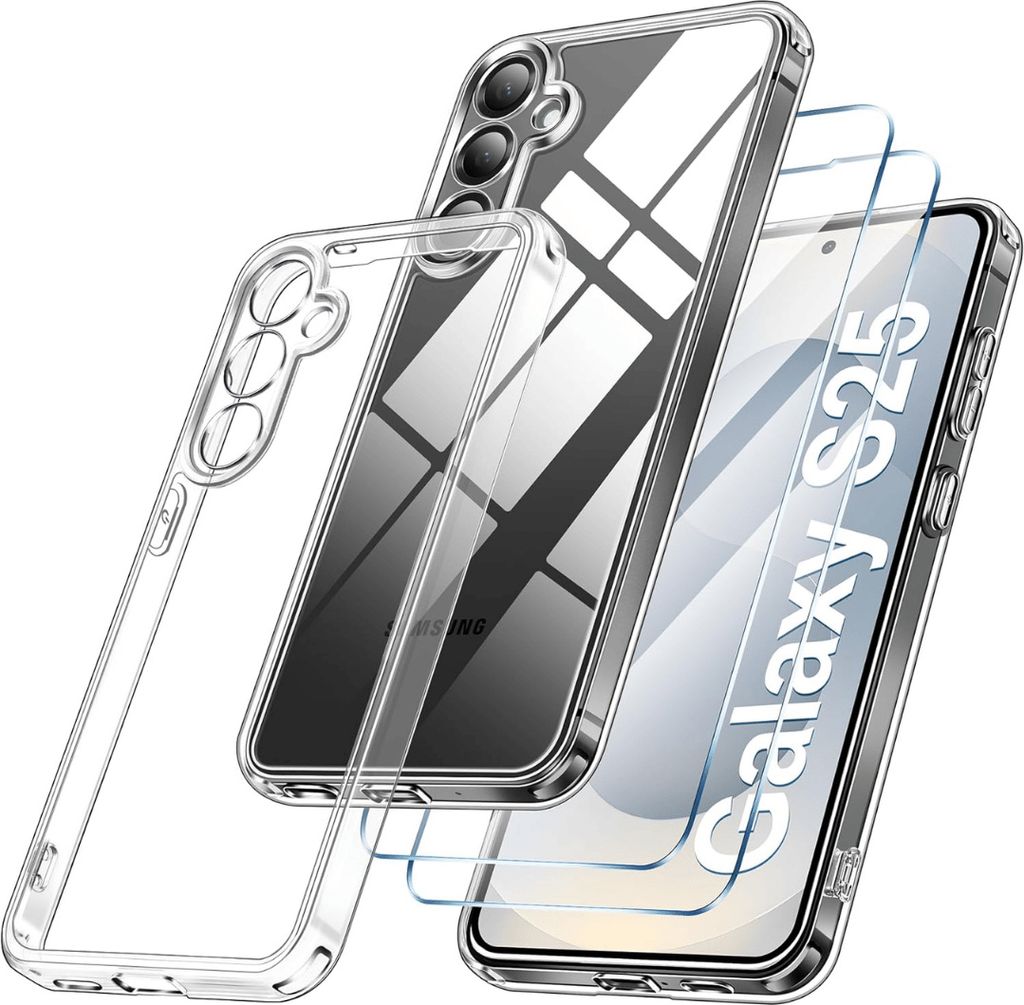 Hülle + 2X Schutzglas für Samsung Galaxy S25 5G Panzerfolie Produktbild 