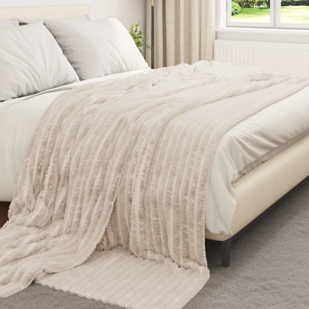 Coperta In Pile Sherpa, Double-face, Per Letto King Size, 70 X 100 Cm Grigio Scuro 98960233