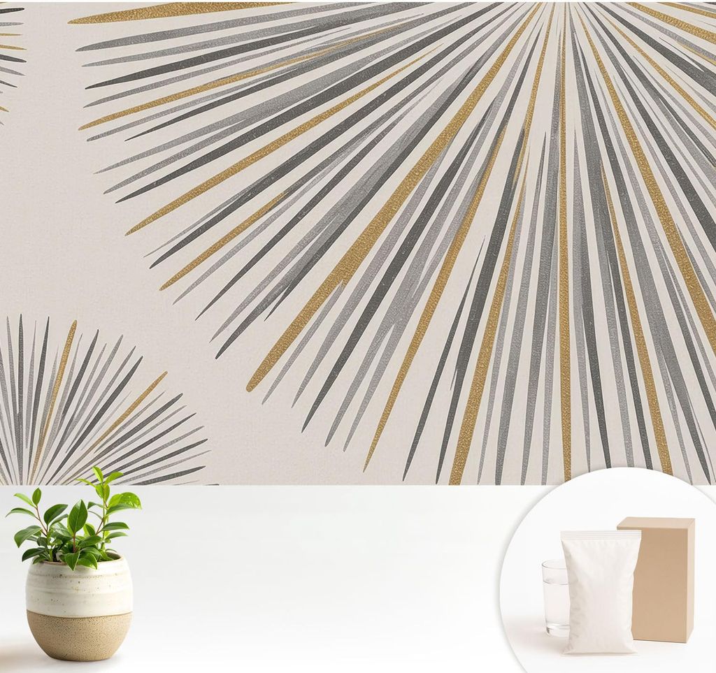 Fototapete - 104x70 cm - Tapete - Wandtapete - Wandbilder - Dekofolie - Tapete Folie - Wand - Dekoration - Wohnzimmer - Geometrische Fächer